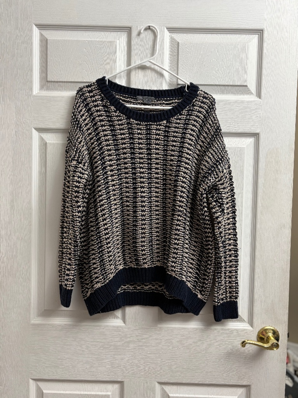 Women's Vince Chunky Cable Knit Navy Blue Sweater